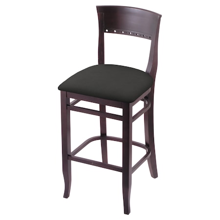 30 Bar Stool,Dark Cherry Finish,Canter Iron Seat